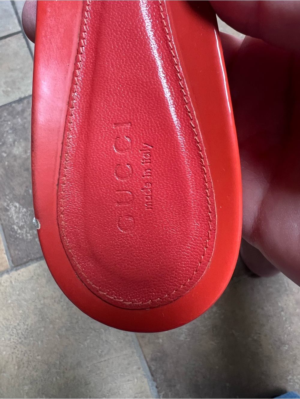Gucci Red Patent Leather Horsebit Mules - Picture 6 of 11